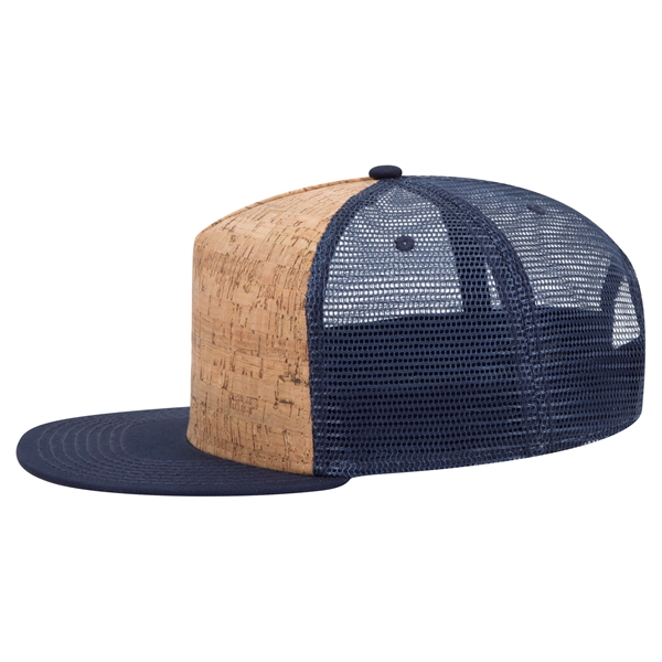 Cork Square Flat Visor "SNAP" 5 Panel Mesh Back Hat - Cork Square Flat Visor "SNAP" 5 Panel Mesh Back Hat - Image 11 of 24
