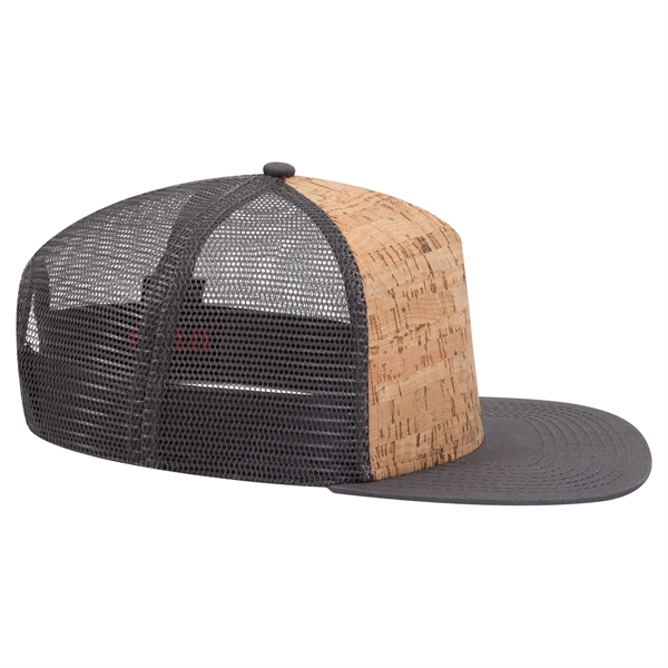Cork Square Flat Visor "SNAP" 5 Panel Mesh Back Hat - Cork Square Flat Visor "SNAP" 5 Panel Mesh Back Hat - Image 18 of 24