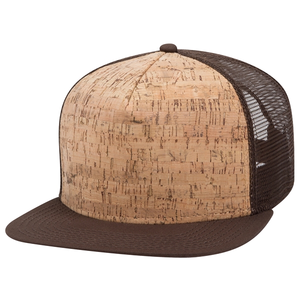 Cork Square Flat Visor "SNAP" 5 Panel Mesh Back Hat - Cork Square Flat Visor "SNAP" 5 Panel Mesh Back Hat - Image 22 of 24