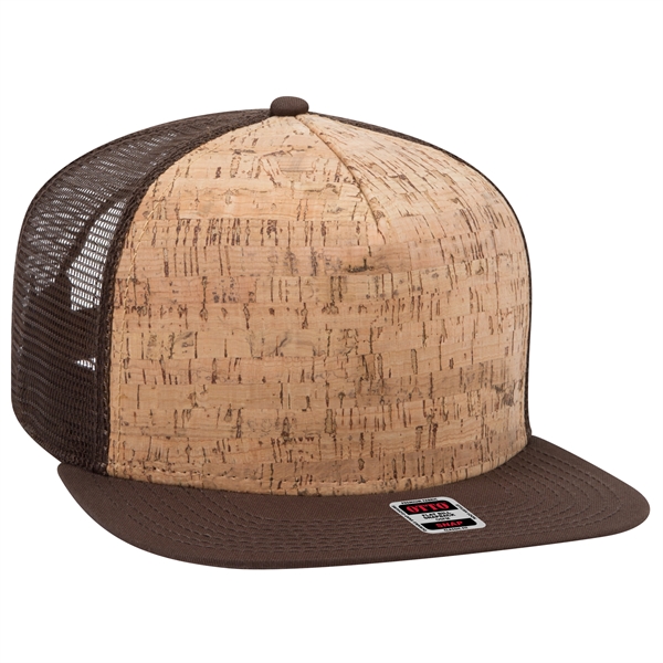 Cork Square Flat Visor "SNAP" 5 Panel Mesh Back Hat - Cork Square Flat Visor "SNAP" 5 Panel Mesh Back Hat - Image 19 of 24
