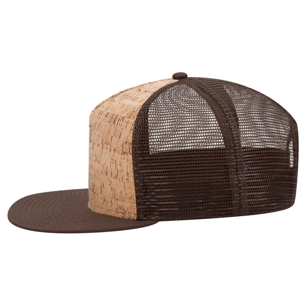 Cork Square Flat Visor "SNAP" 5 Panel Mesh Back Hat - Cork Square Flat Visor "SNAP" 5 Panel Mesh Back Hat - Image 23 of 24