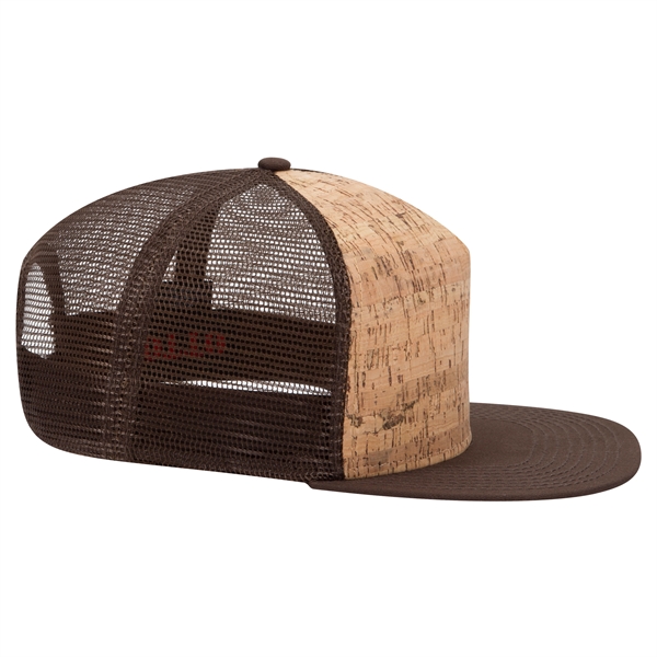 Cork Square Flat Visor "SNAP" 5 Panel Mesh Back Hat - Cork Square Flat Visor "SNAP" 5 Panel Mesh Back Hat - Image 24 of 24