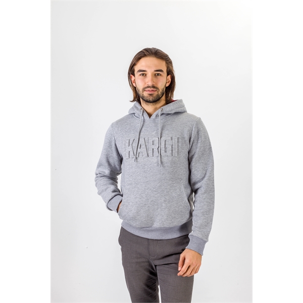 Debossed Heavyweight Pull Over Hoodie Sweatshirt - Debossed Heavyweight Pull Over Hoodie Sweatshirt - Image 4 of 4