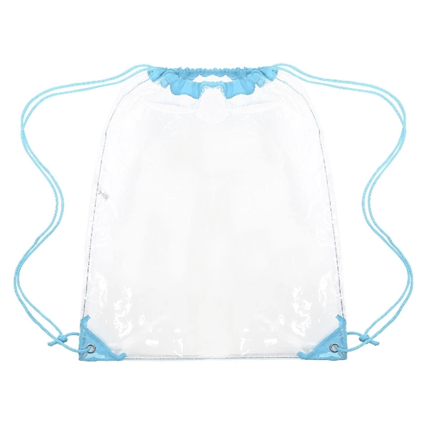 CLEAR DRAWSTRING CINCH PACK BACKPACK - 14" X 17" - CLEAR DRAWSTRING CINCH PACK BACKPACK - 14" X 17" - Image 3 of 19