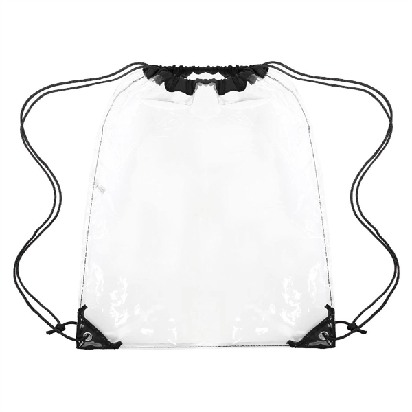 CLEAR DRAWSTRING CINCH PACK BACKPACK - 14" X 17" - CLEAR DRAWSTRING CINCH PACK BACKPACK - 14" X 17" - Image 4 of 19