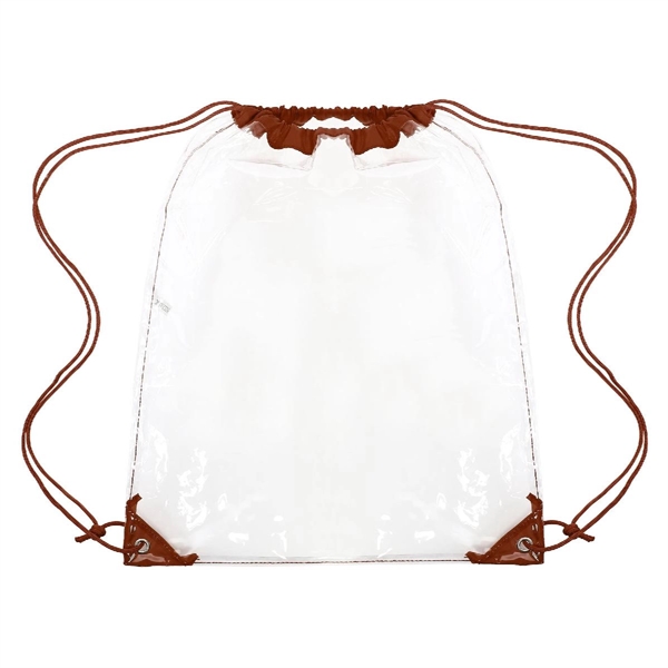 CLEAR DRAWSTRING CINCH PACK BACKPACK - 14" X 17" - CLEAR DRAWSTRING CINCH PACK BACKPACK - 14" X 17" - Image 5 of 19