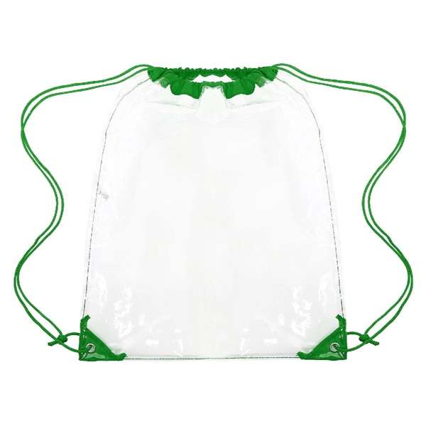 CLEAR DRAWSTRING CINCH PACK BACKPACK - 14" X 17" - CLEAR DRAWSTRING CINCH PACK BACKPACK - 14" X 17" - Image 6 of 19