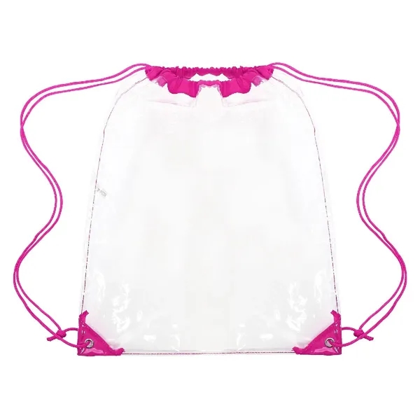 CLEAR DRAWSTRING CINCH PACK BACKPACK - 14" X 17" - CLEAR DRAWSTRING CINCH PACK BACKPACK - 14" X 17" - Image 7 of 19