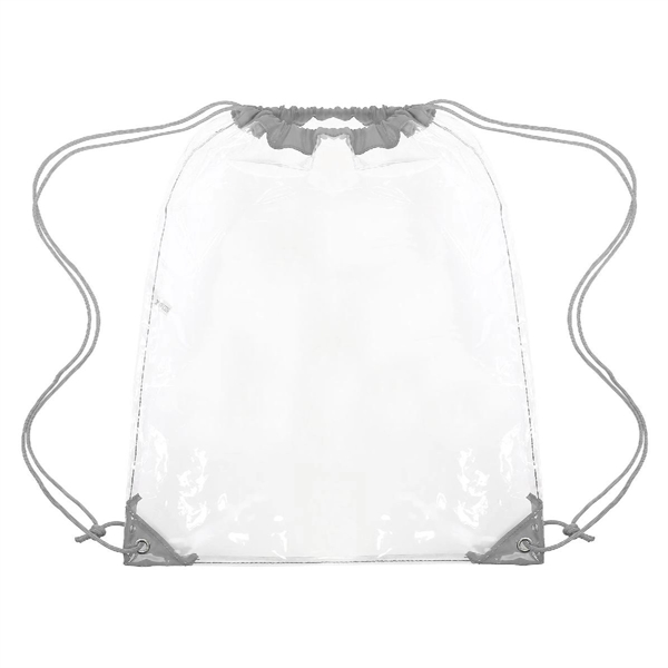 CLEAR DRAWSTRING CINCH PACK BACKPACK - 14" X 17" - CLEAR DRAWSTRING CINCH PACK BACKPACK - 14" X 17" - Image 8 of 19