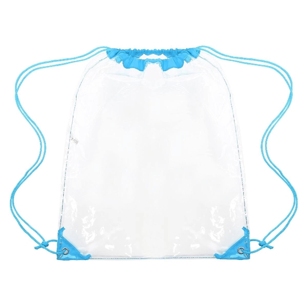 CLEAR DRAWSTRING CINCH PACK BACKPACK - 14" X 17" - CLEAR DRAWSTRING CINCH PACK BACKPACK - 14" X 17" - Image 9 of 19