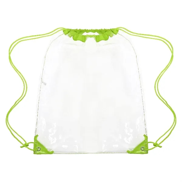 CLEAR DRAWSTRING CINCH PACK BACKPACK - 14" X 17" - CLEAR DRAWSTRING CINCH PACK BACKPACK - 14" X 17" - Image 10 of 19