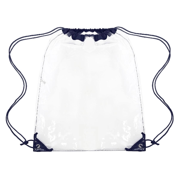 CLEAR DRAWSTRING CINCH PACK BACKPACK - 14" X 17" - CLEAR DRAWSTRING CINCH PACK BACKPACK - 14" X 17" - Image 11 of 19