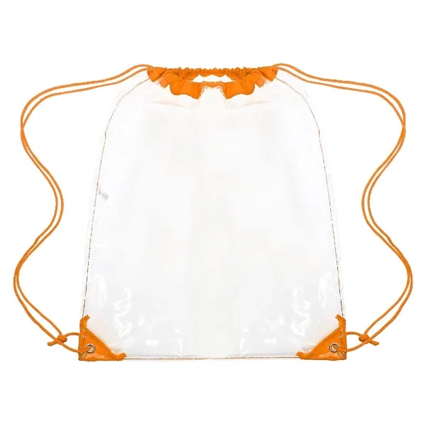 CLEAR DRAWSTRING CINCH PACK BACKPACK - 14" X 17" - CLEAR DRAWSTRING CINCH PACK BACKPACK - 14" X 17" - Image 12 of 19