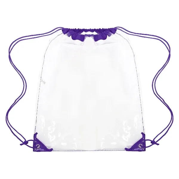 CLEAR DRAWSTRING CINCH PACK BACKPACK - 14" X 17" - CLEAR DRAWSTRING CINCH PACK BACKPACK - 14" X 17" - Image 14 of 19