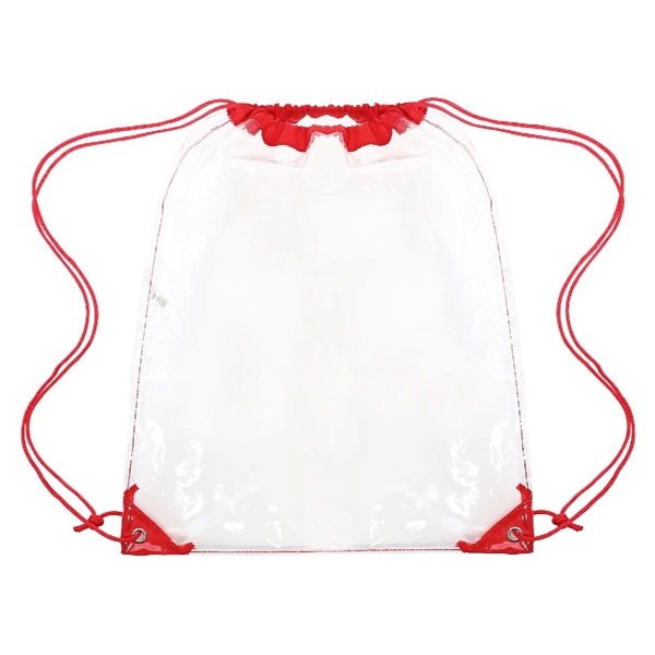 CLEAR DRAWSTRING CINCH PACK BACKPACK - 14" X 17" - CLEAR DRAWSTRING CINCH PACK BACKPACK - 14" X 17" - Image 15 of 19