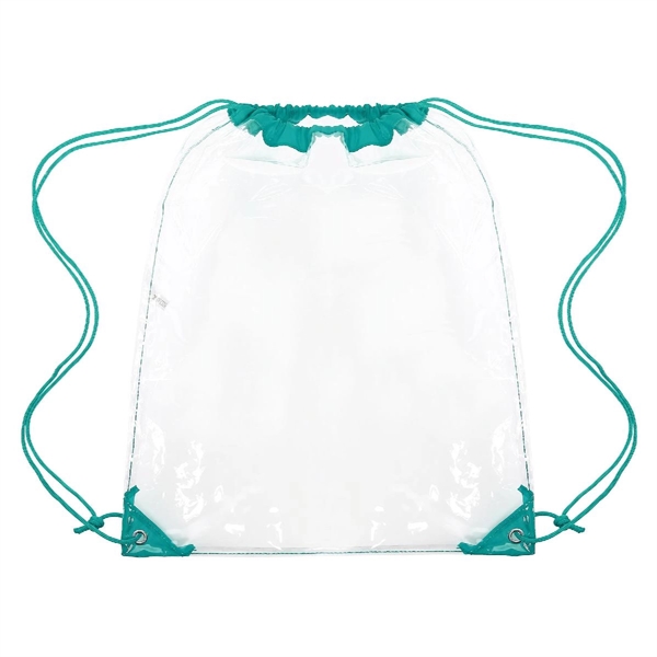 CLEAR DRAWSTRING CINCH PACK BACKPACK - 14" X 17" - CLEAR DRAWSTRING CINCH PACK BACKPACK - 14" X 17" - Image 17 of 19