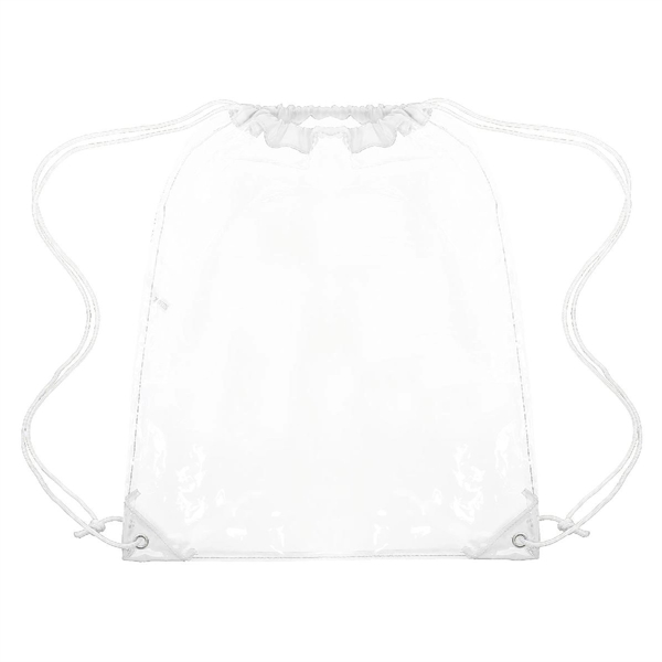 CLEAR DRAWSTRING CINCH PACK BACKPACK - 14" X 17" - CLEAR DRAWSTRING CINCH PACK BACKPACK - 14" X 17" - Image 18 of 19