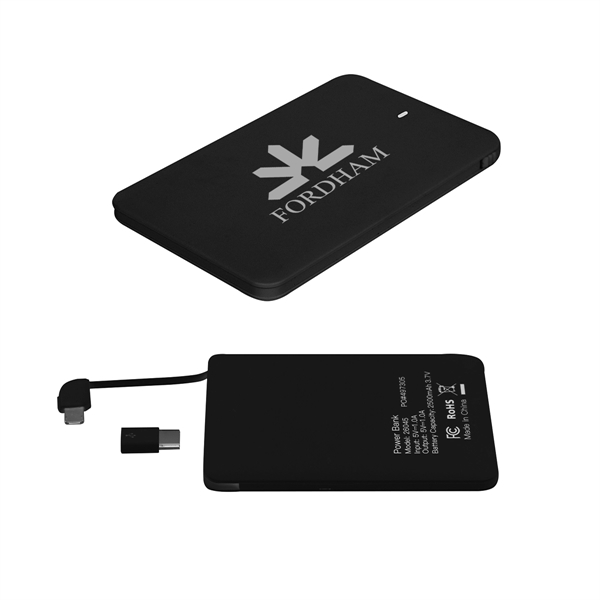 Slim 2500 MAH 3-In-1 Power Bank - Slim 2500 MAH 3-In-1 Power Bank - Image 2 of 6