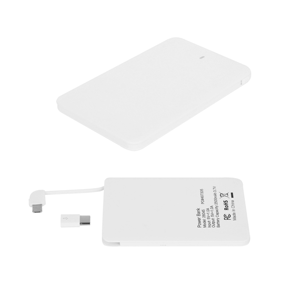 Slim 2500 MAH 3-In-1 Power Bank - Slim 2500 MAH 3-In-1 Power Bank - Image 4 of 6
