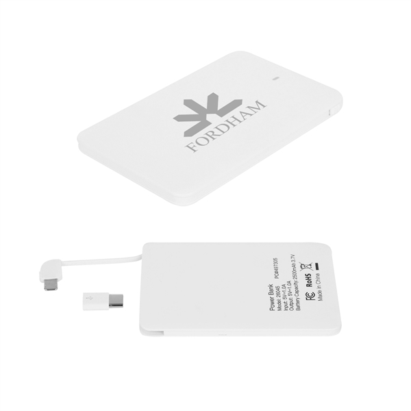 Slim 2500 MAH 3-In-1 Power Bank - Slim 2500 MAH 3-In-1 Power Bank - Image 5 of 6