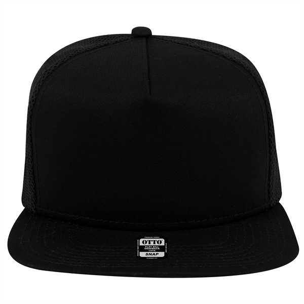 Square Visor/Mesh Back "SNAP" 5 Panel Snapback Hat - Square Visor/Mesh Back "SNAP" 5 Panel Snapback Hat - Image 3 of 6