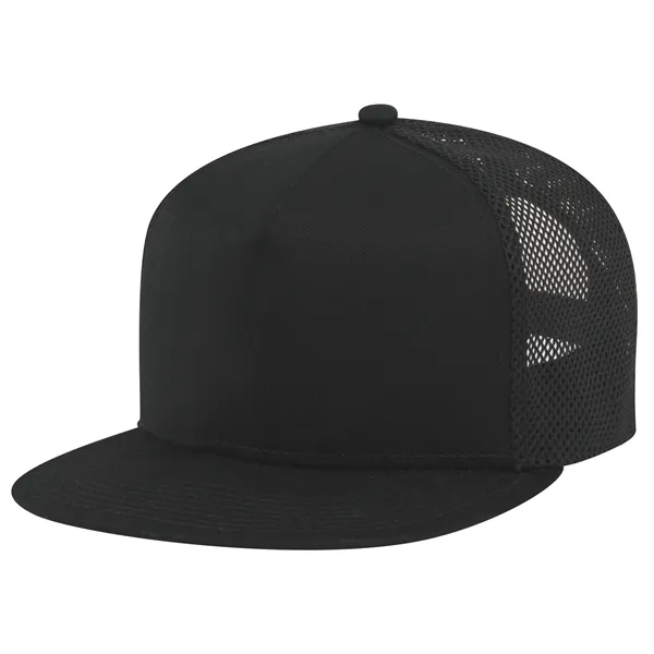 Square Visor/Mesh Back "SNAP" 5 Panel Snapback Hat - Square Visor/Mesh Back "SNAP" 5 Panel Snapback Hat - Image 4 of 6