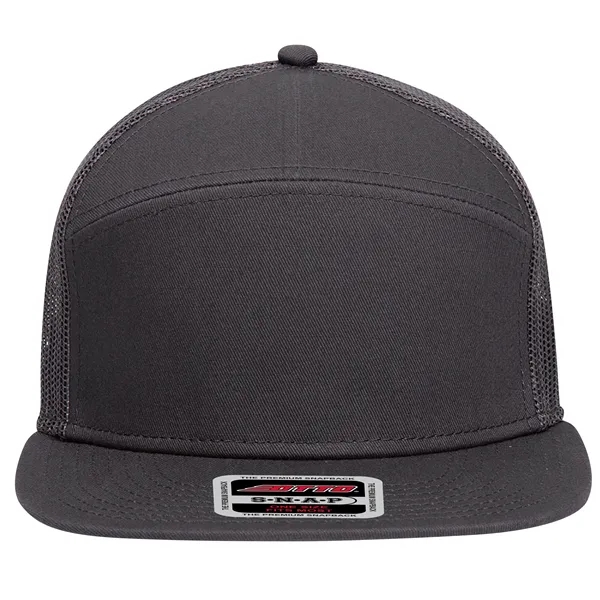 7 Panel Mesh Back Trucker Snapback Hat - 7 Panel Mesh Back Trucker Snapback Hat - Image 14 of 25