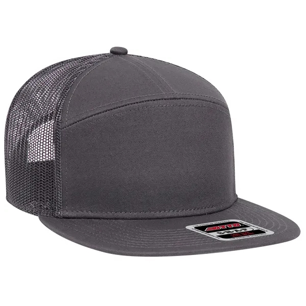 7 Panel Mesh Back Trucker Snapback Hat - 7 Panel Mesh Back Trucker Snapback Hat - Image 16 of 25