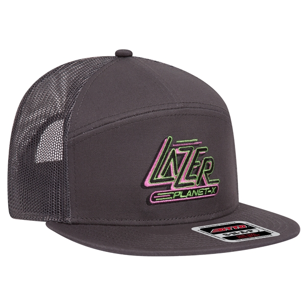 7 Panel Mesh Back Trucker Snapback Hat - 7 Panel Mesh Back Trucker Snapback Hat - Image 17 of 25