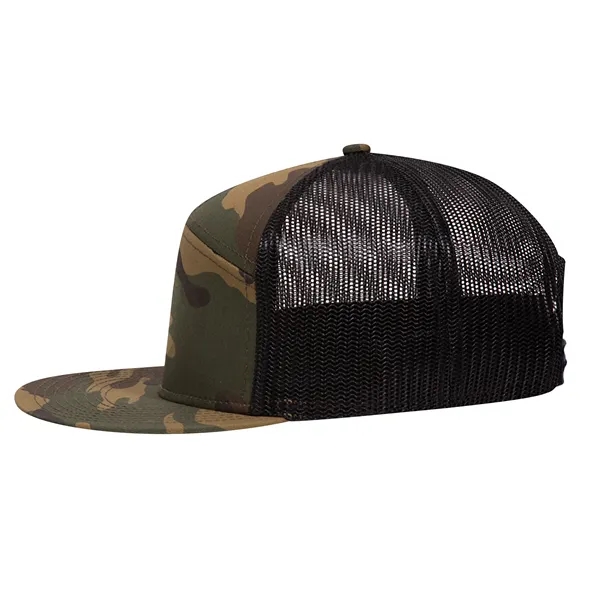 7 Panel Mesh Back Trucker Snapback Hat - 7 Panel Mesh Back Trucker Snapback Hat - Image 24 of 25