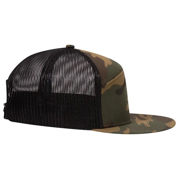 7 Panel Mesh Back Trucker Snapback Hat - 7 Panel Mesh Back Trucker Snapback Hat - Image 25 of 25