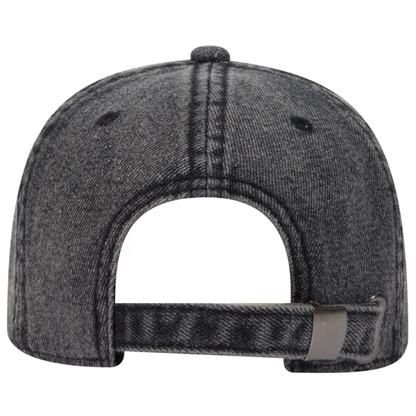 6 Panel Low Profile Snow Washed Denim Baseball Cap - 6 Panel Low Profile Snow Washed Denim Baseball Cap - Image 2 of 12