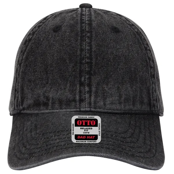 6 Panel Low Profile Snow Washed Denim Baseball Cap - 6 Panel Low Profile Snow Washed Denim Baseball Cap - Image 3 of 12