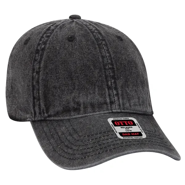 6 Panel Low Profile Snow Washed Denim Baseball Cap - 6 Panel Low Profile Snow Washed Denim Baseball Cap - Image 1 of 12
