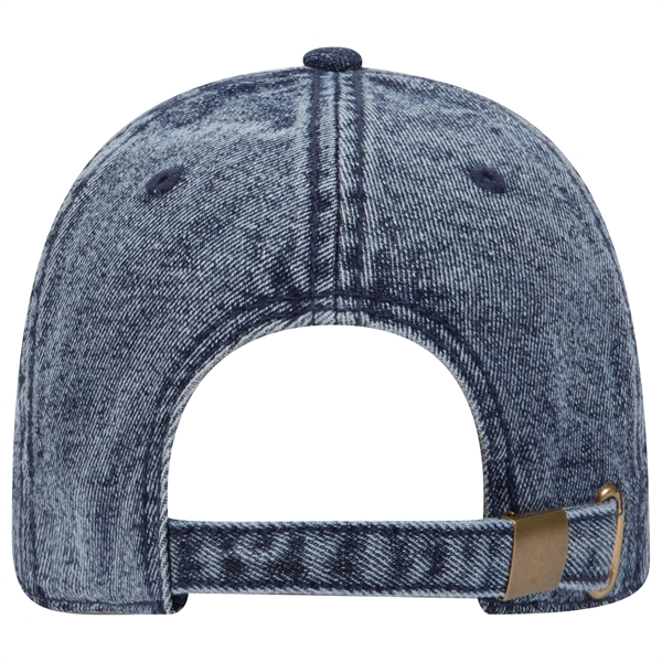 6 Panel Low Profile Snow Washed Denim Baseball Cap - 6 Panel Low Profile Snow Washed Denim Baseball Cap - Image 8 of 12