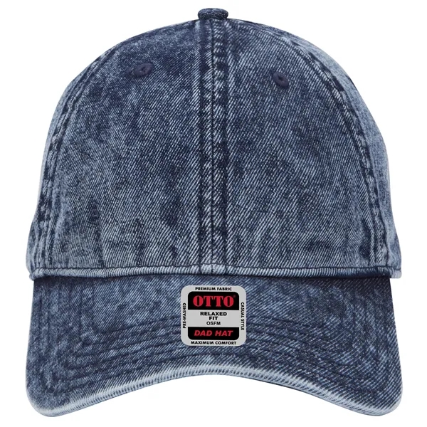 6 Panel Low Profile Snow Washed Denim Baseball Cap - 6 Panel Low Profile Snow Washed Denim Baseball Cap - Image 9 of 12