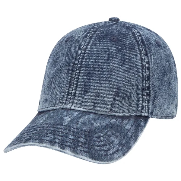 6 Panel Low Profile Snow Washed Denim Baseball Cap - 6 Panel Low Profile Snow Washed Denim Baseball Cap - Image 10 of 12