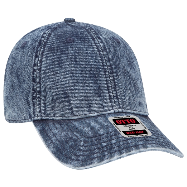6 Panel Low Profile Snow Washed Denim Baseball Cap - 6 Panel Low Profile Snow Washed Denim Baseball Cap - Image 7 of 12