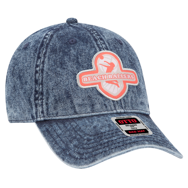 6 Panel Low Profile Snow Washed Denim Baseball Cap - 6 Panel Low Profile Snow Washed Denim Baseball Cap - Image 0 of 12