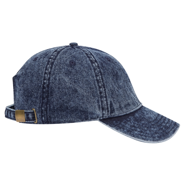 6 Panel Low Profile Snow Washed Denim Baseball Cap - 6 Panel Low Profile Snow Washed Denim Baseball Cap - Image 12 of 12