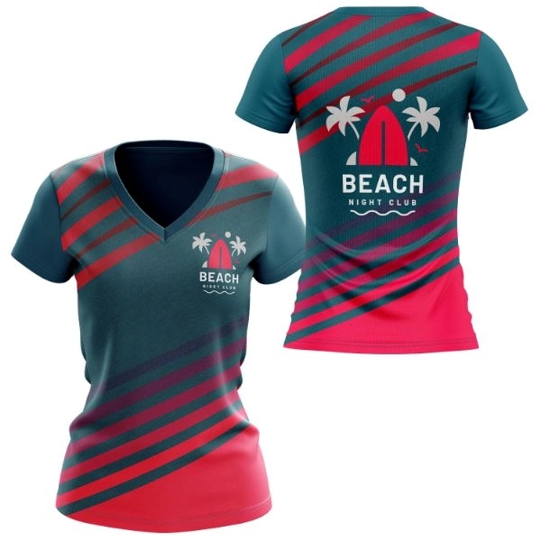 Women's 150 GSM Poly Interlock Short Sleeve V-Neck T-Shirt - Women's 150 GSM Poly Interlock Short Sleeve V-Neck T-Shirt - Image 3 of 3
