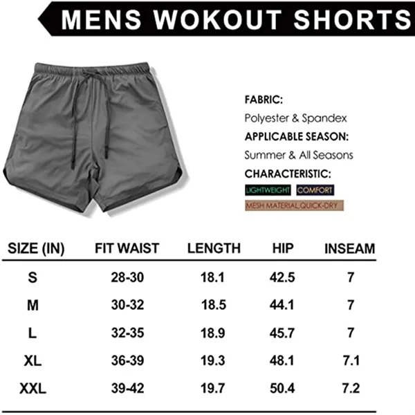 Men's Double Layer Sports Shorts - Men's Double Layer Sports Shorts - Image 8 of 8