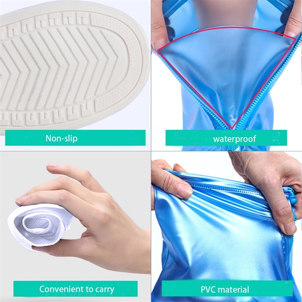 Waterproof Non-slip PVC High Top Rain Shoe Covers - Waterproof Non-slip PVC High Top Rain Shoe Covers - Image 2 of 3