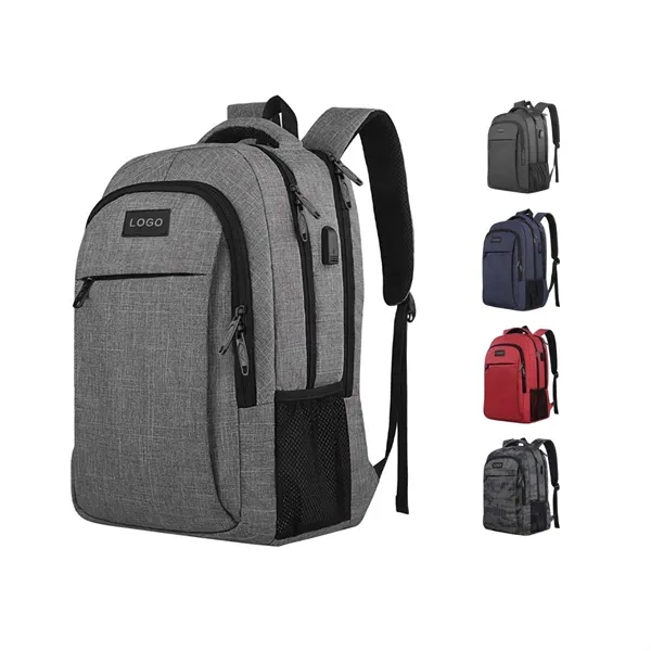Large Travel Laptop Backpack with USB Charging Port - Large Travel Laptop Backpack with USB Charging Port - Image 0 of 3