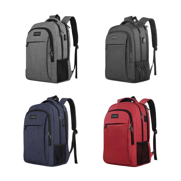 Large Travel Laptop Backpack with USB Charging Port - Large Travel Laptop Backpack with USB Charging Port - Image 3 of 3