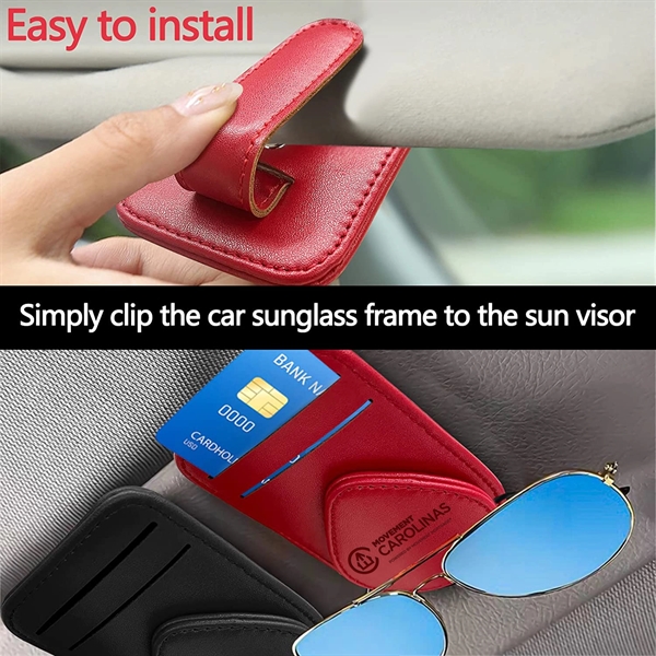 Sunglasses Holder for Car, Sun Visor Credit Card Cover - Sunglasses Holder for Car, Sun Visor Credit Card Cover - Image 6 of 11