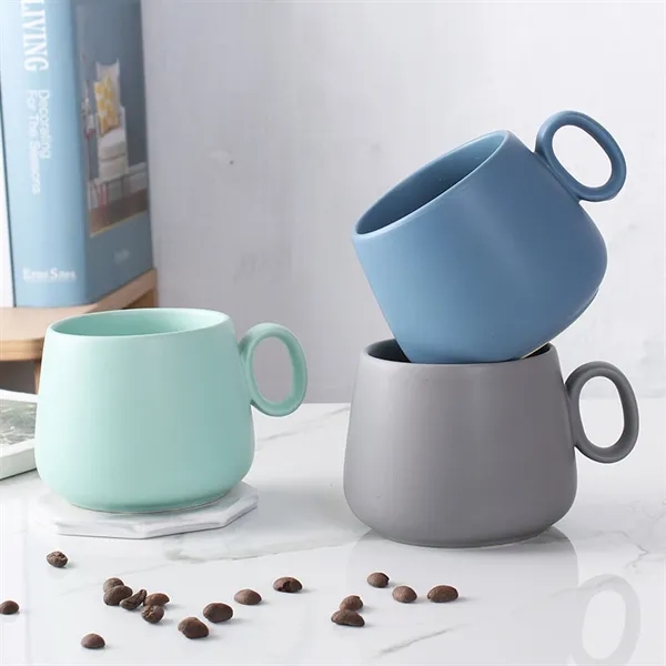 9.5 oz Ceramic Coffee Mugs with Handles - 9.5 oz Ceramic Coffee Mugs with Handles - Image 5 of 6