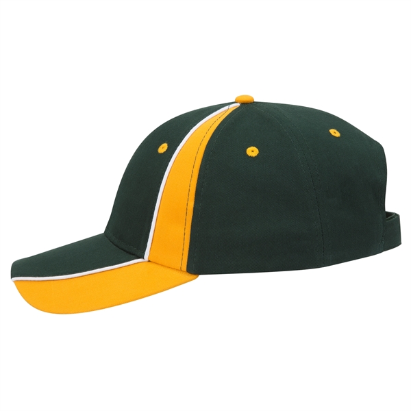 Piping Design Brushed Cotton Twill 6 Panel Baseball Cap - Piping Design Brushed Cotton Twill 6 Panel Baseball Cap - Image 87 of 95