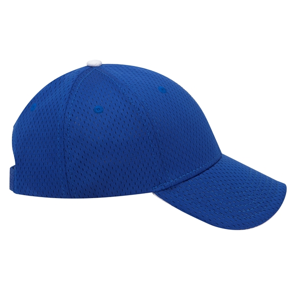 Polyester Pro Mesh Sandwich Visor 6 Panel Baseball Cap - Polyester Pro Mesh Sandwich Visor 6 Panel Baseball Cap - Image 6 of 42