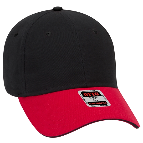 Brushed Cotton Twill Sandwich Visor 6 Panel Baseball Cap - Brushed Cotton Twill Sandwich Visor 6 Panel Baseball Cap - Image 1 of 97